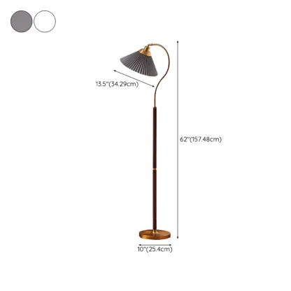 Modern Floor Lamp with Pleated Shade for Living Room #size