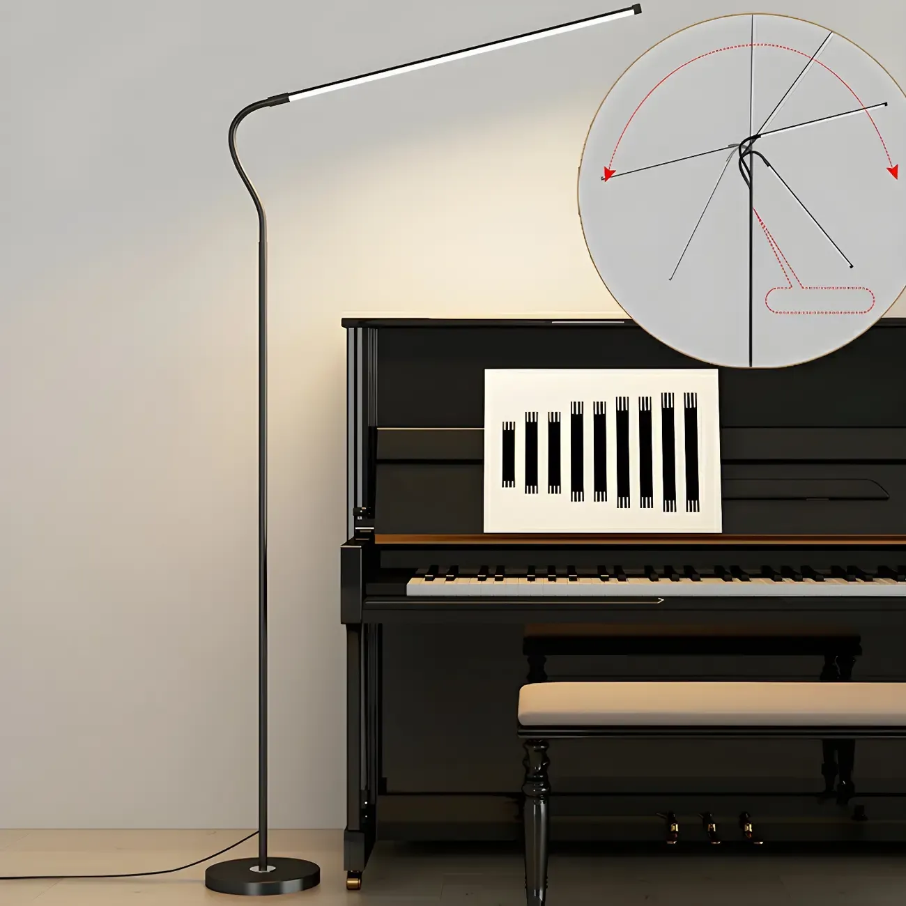 Dimmable Floor Lamp with Remote and 3 Color Temperatures Image - 6
