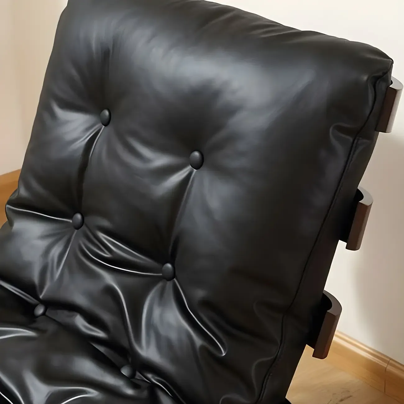 Minimalistic Flannel Cushioned Rocking Chair for Living Room Image - 11