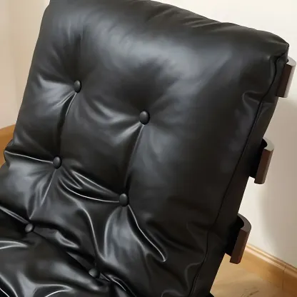 Minimalistic Flannel Cushioned Rocking Chair for Living Room Image - 11