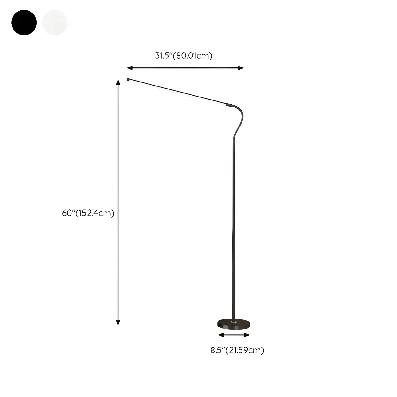 Dimmable Floor Lamp with Remote and  3 Color Temperatures #size