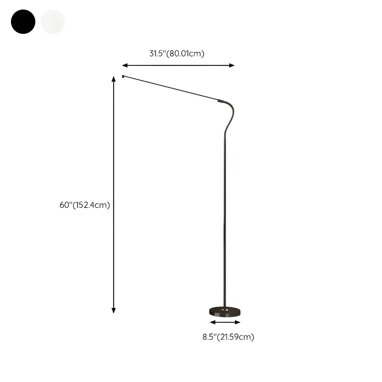 Dimmable Floor Lamp with Remote and  3 Color Temperatures #size
