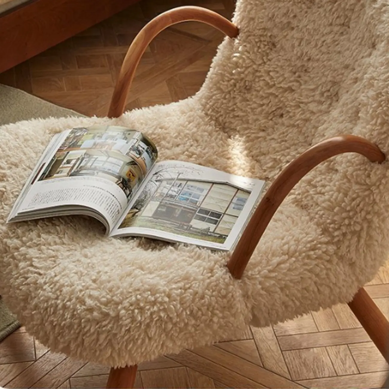 Wood Upholstered Track Arms Rocking Chair Optional Ottoman Image - 10 | homeyfad