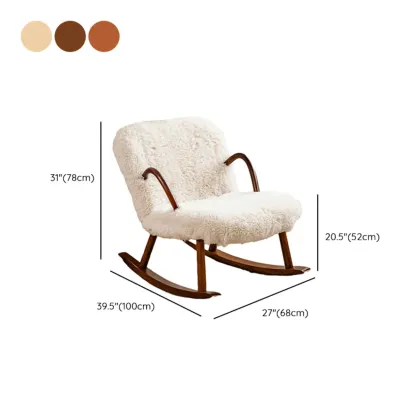 Wood Upholstered Track Arms Rocking Chair Optional Ottoman Image - 17