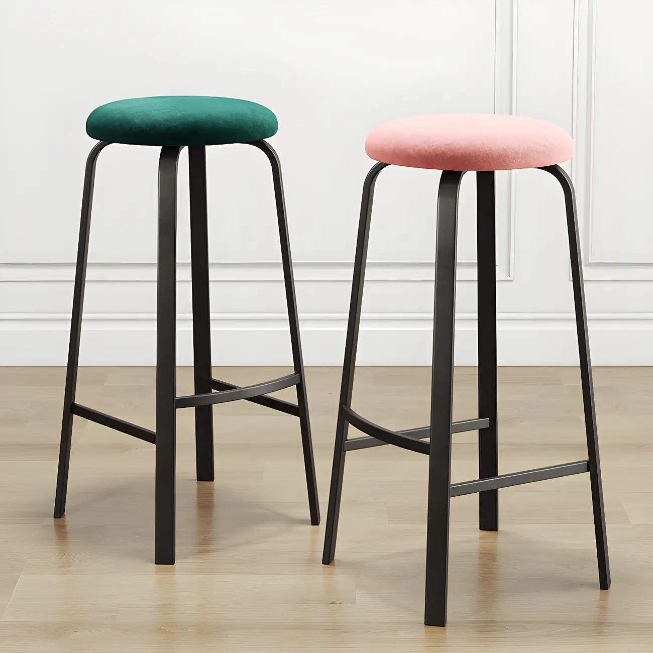 Minimalist Metal Cushioned Backless Bar Stool for Dining Room Image - 1 | homeyfad