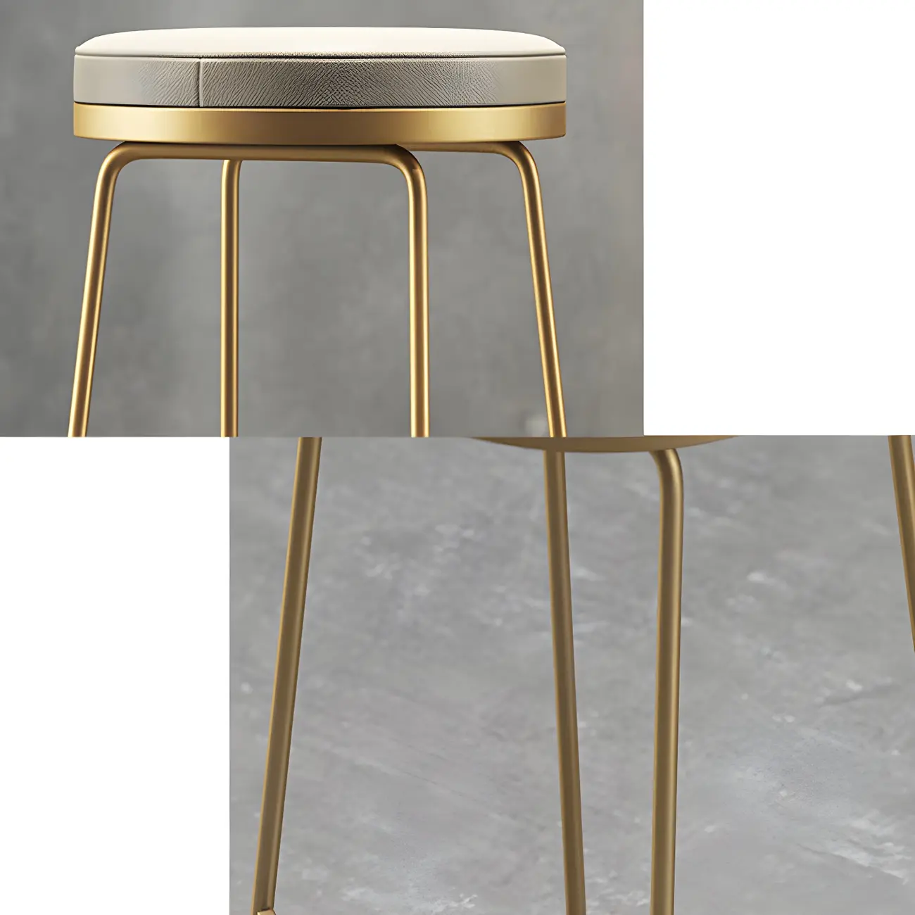 Industrial Leather Seat Bar Stools with Metal Frame for Kitchen Image - 5 | homeyfad