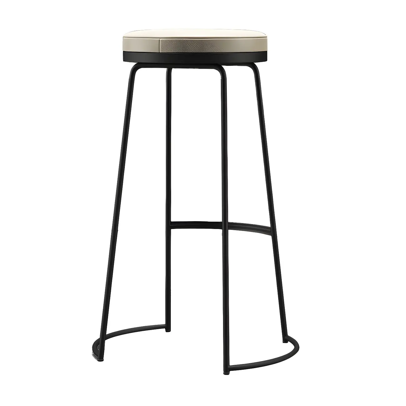 Industrial Leather Seat Bar Stools with Metal Frame for Kitchen Image - 16 | homeyfad