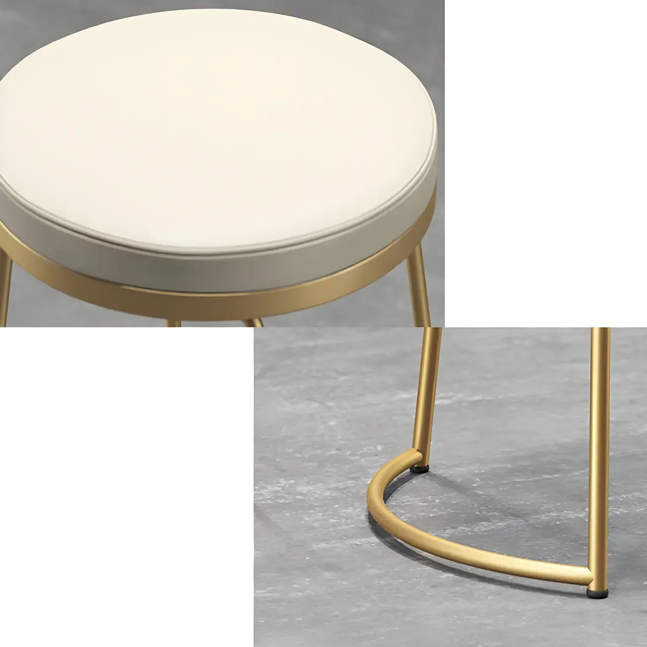 Industrial Leather Seat Bar Stools with Metal Frame for Kitchen Image - 6