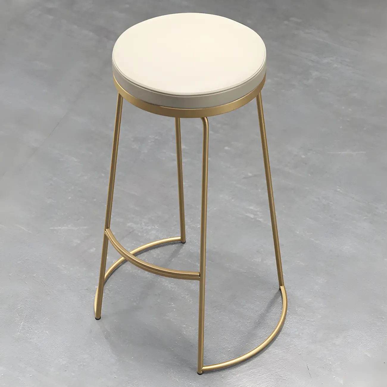 Industrial Leather Seat Bar Stools with Metal Frame for Kitchen Image - 8