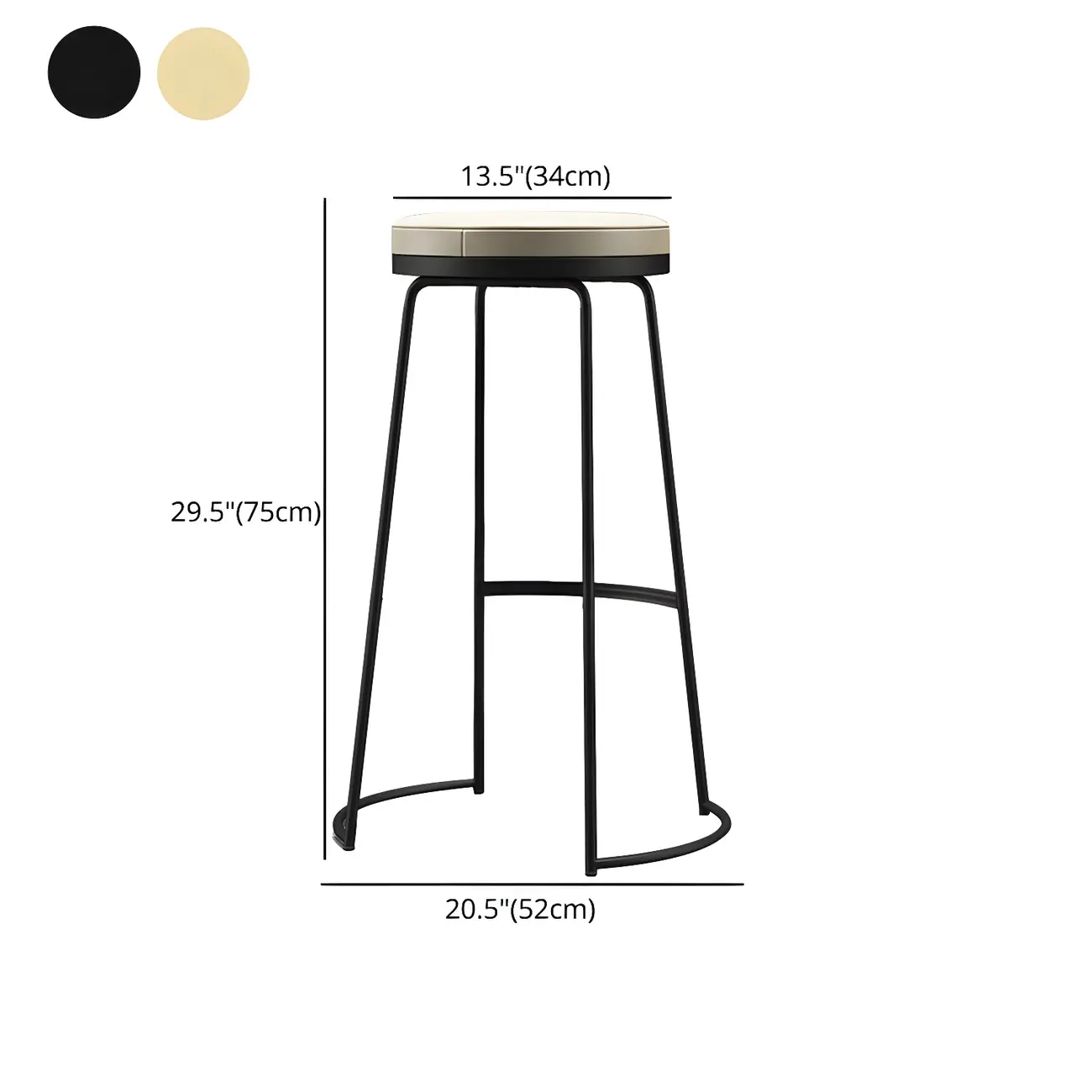 Industrial Leather Seat Bar Stools with Metal Frame for Kitchen Image - 10 | homeyfad