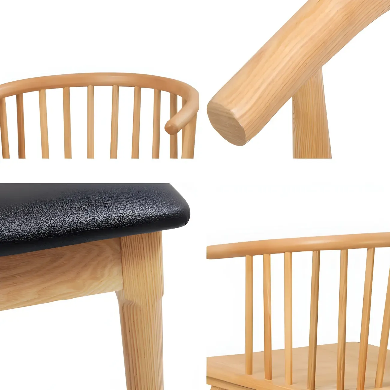 Traditional Wooden Low Back Bar Stool with Cushioned Seat Image - 8