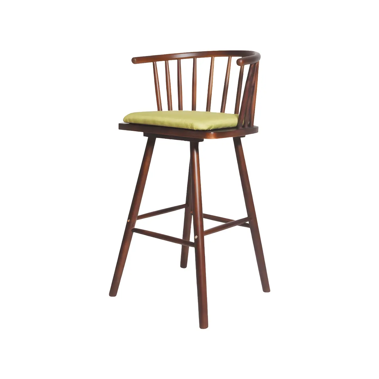 Traditional Wooden Low Back Bar Stool with Cushioned Seat Image - 22 | homeyfad