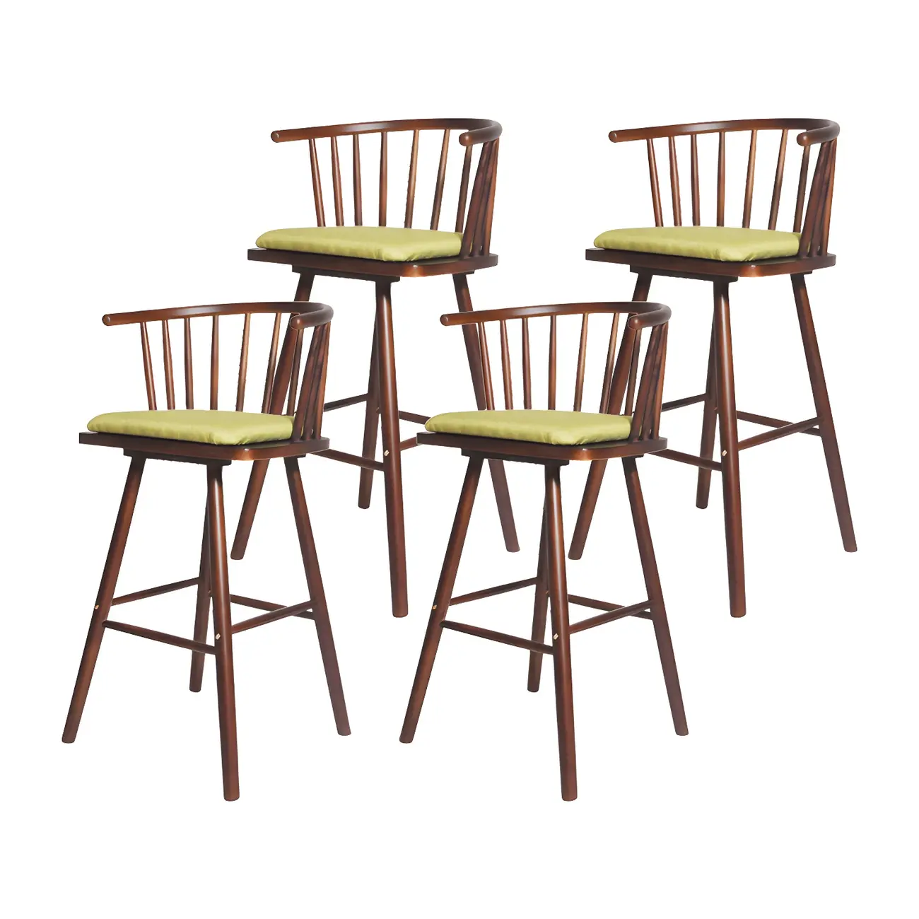 Traditional Wooden Low Back Bar Stool with Cushioned Seat Image - 24 | homeyfad