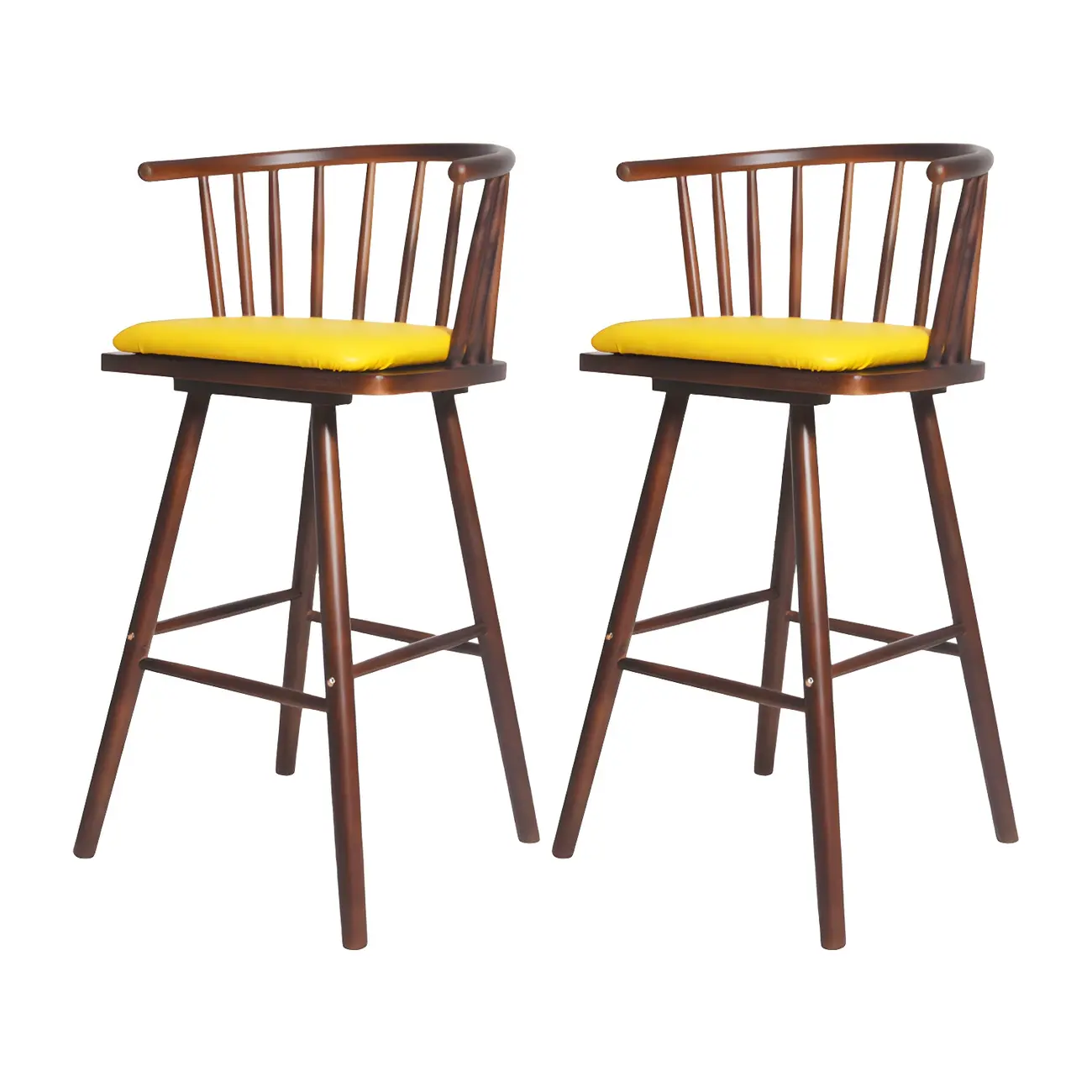 Traditional Wooden Low Back Bar Stool with Cushioned Seat Image - 29 | homeyfad