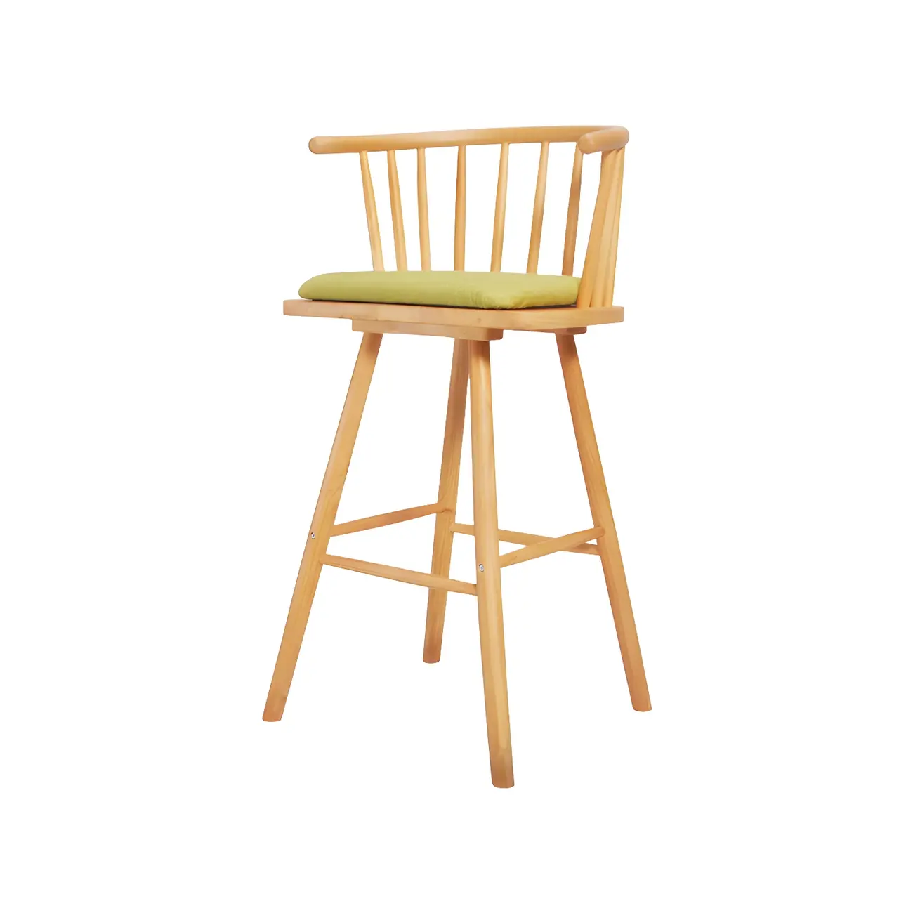 Traditional Wooden Low Back Bar Stool with Cushioned Seat Image - 43 | homeyfad