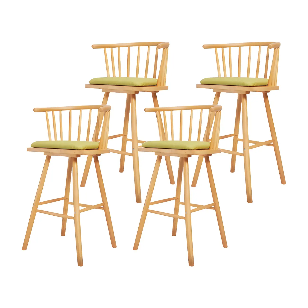 Traditional Wooden Low Back Bar Stool with Cushioned Seat Image - 45 | homeyfad