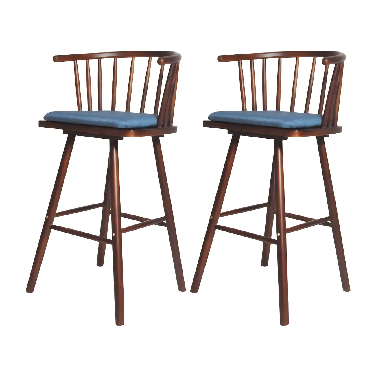 Traditional Wooden Low Back Bar Stool with Cushioned Seat Image - 47 | homeyfad