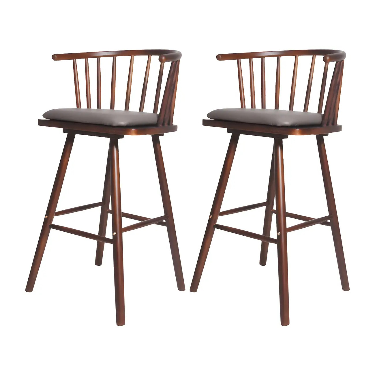 Traditional Wooden Low Back Bar Stool with Cushioned Seat Image - 53 | homeyfad