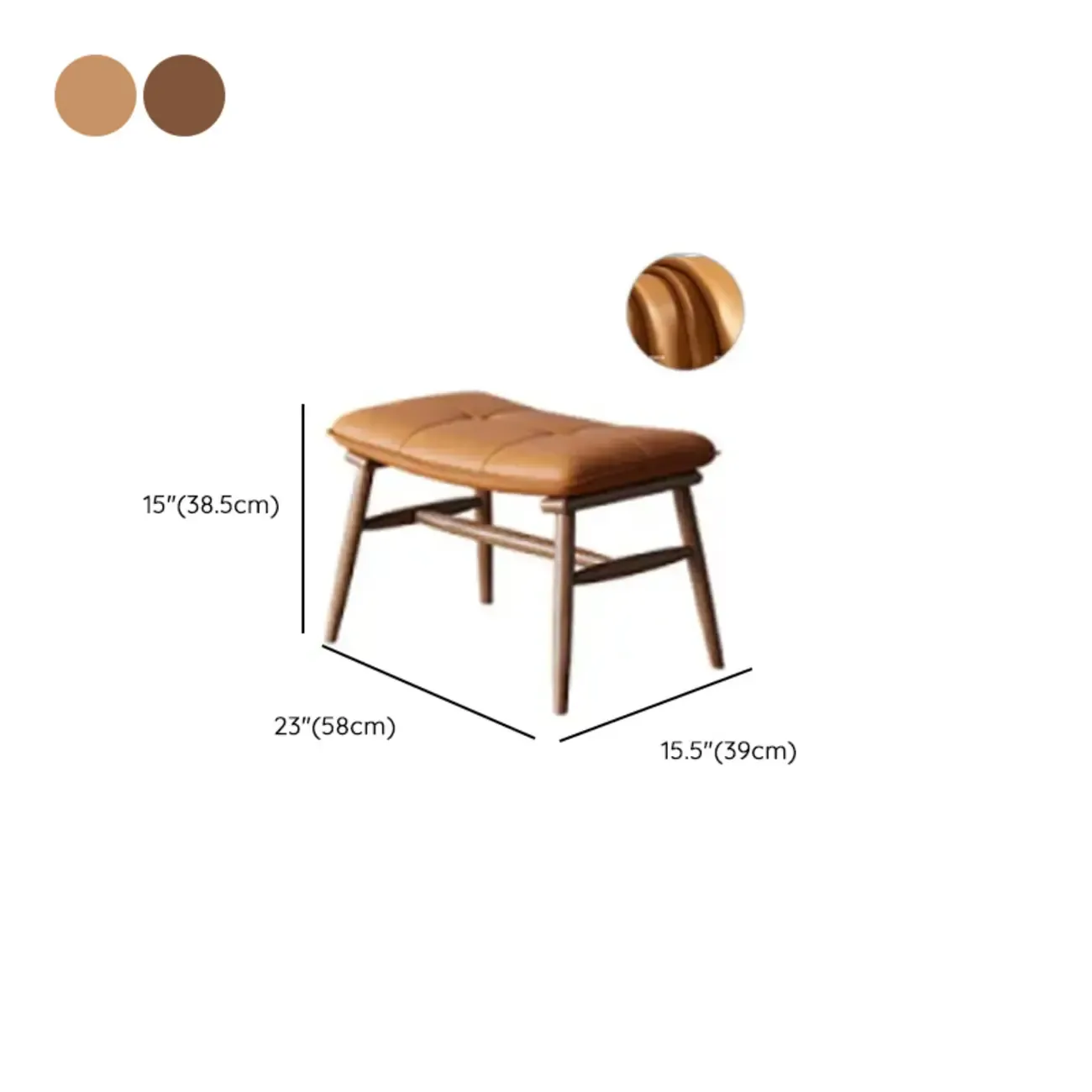 Modern Wood Nappa Upholstered Rocking Chair with Footstool Image - 24