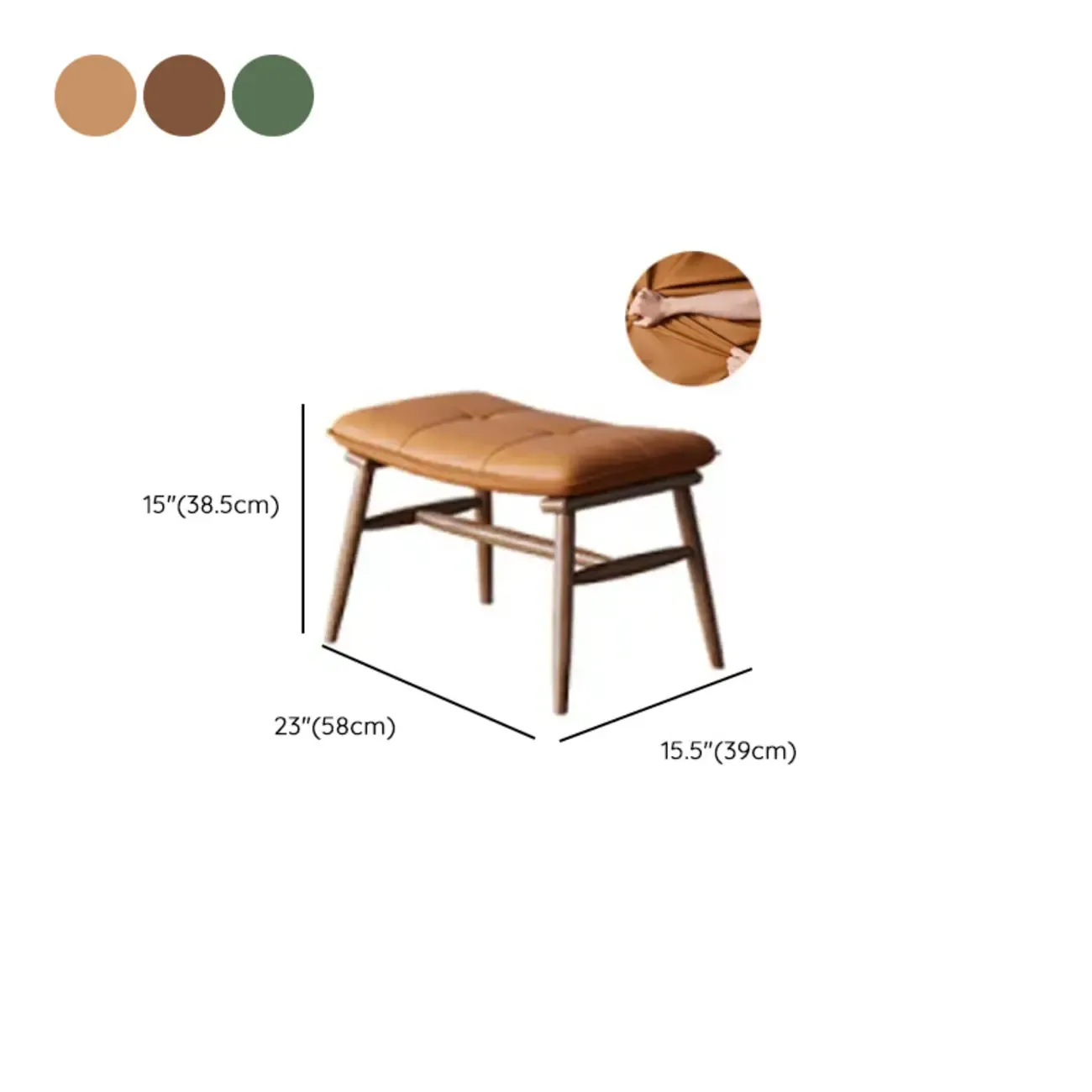 Modern Wood Nappa Upholstered Rocking Chair with Footstool Image - 25