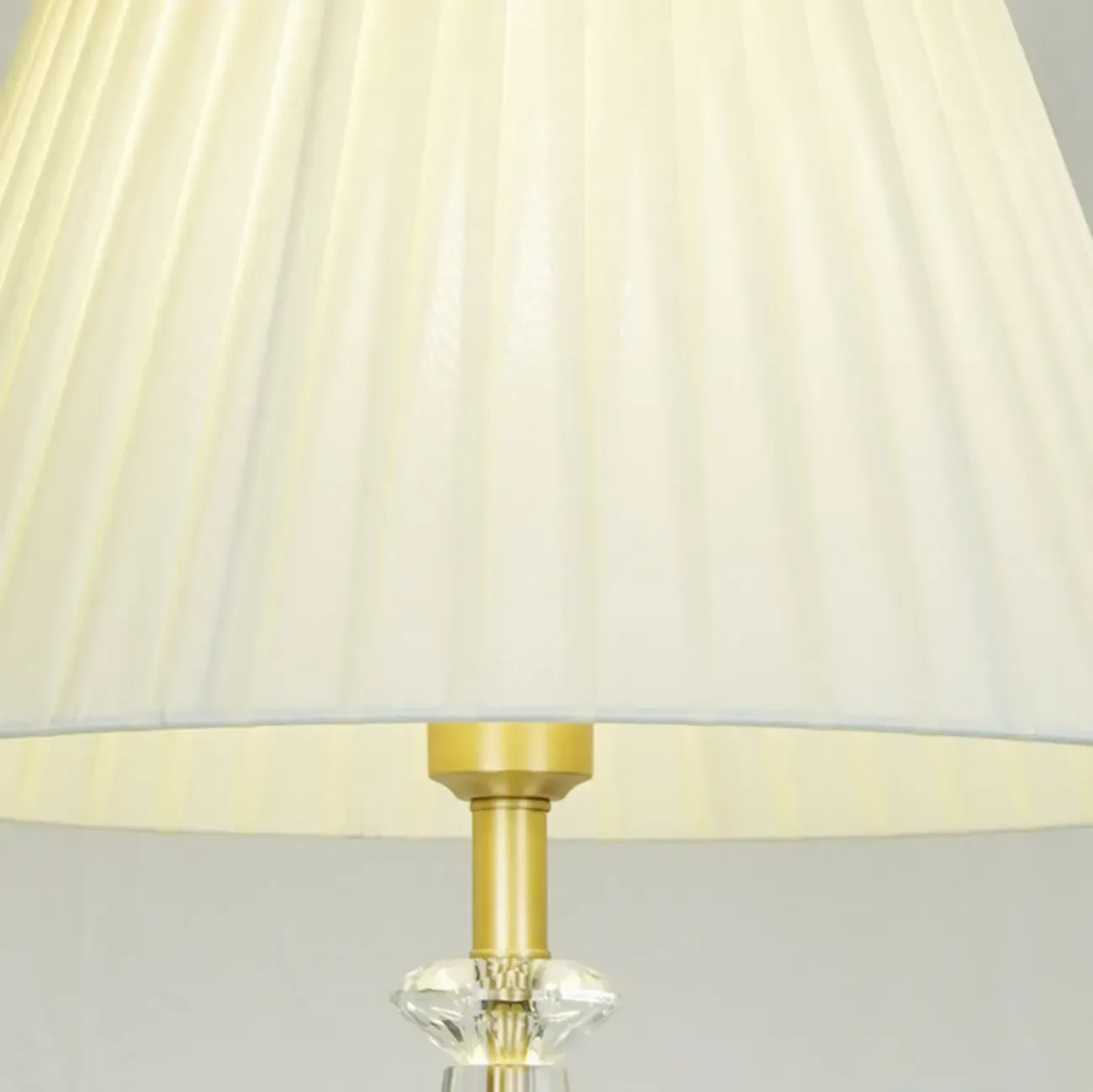 Modern White Floor Lamp with Shelf and Crystal for Living Room Image - 12