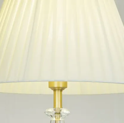 Modern White Floor Lamp with Shelf and Crystal for Living Room Image - 12