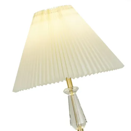 Modern White Floor Lamp with Shelf and Crystal for Living Room Image - 13
