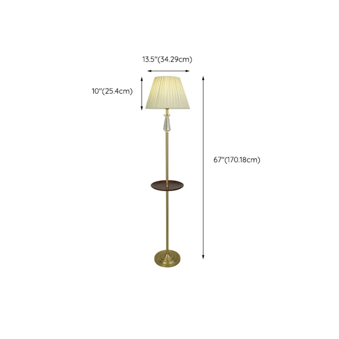 Modern White Floor Lamp with Shelf and Crystal for Living Room Image - 16 | homeyfad