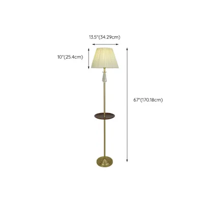 Modern White Floor Lamp with Shelf and Crystal for Living Room Image - 16