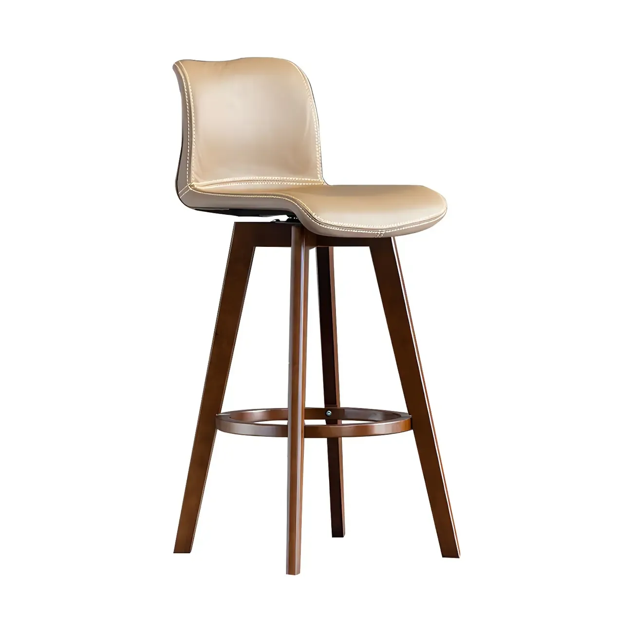 Modern Wooden Bar Stools with Cushioned Backrest for Kitchen