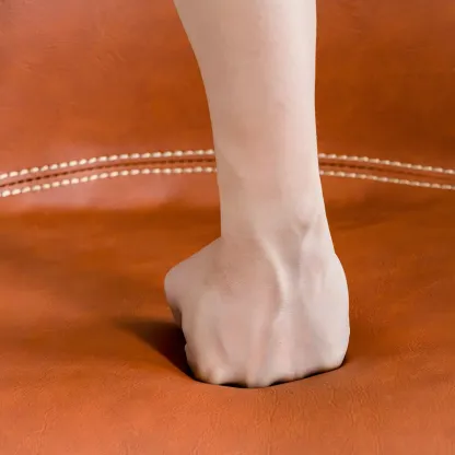 Mid-Century Distressed Leather Swivel Bar Stool with Back Image - 7