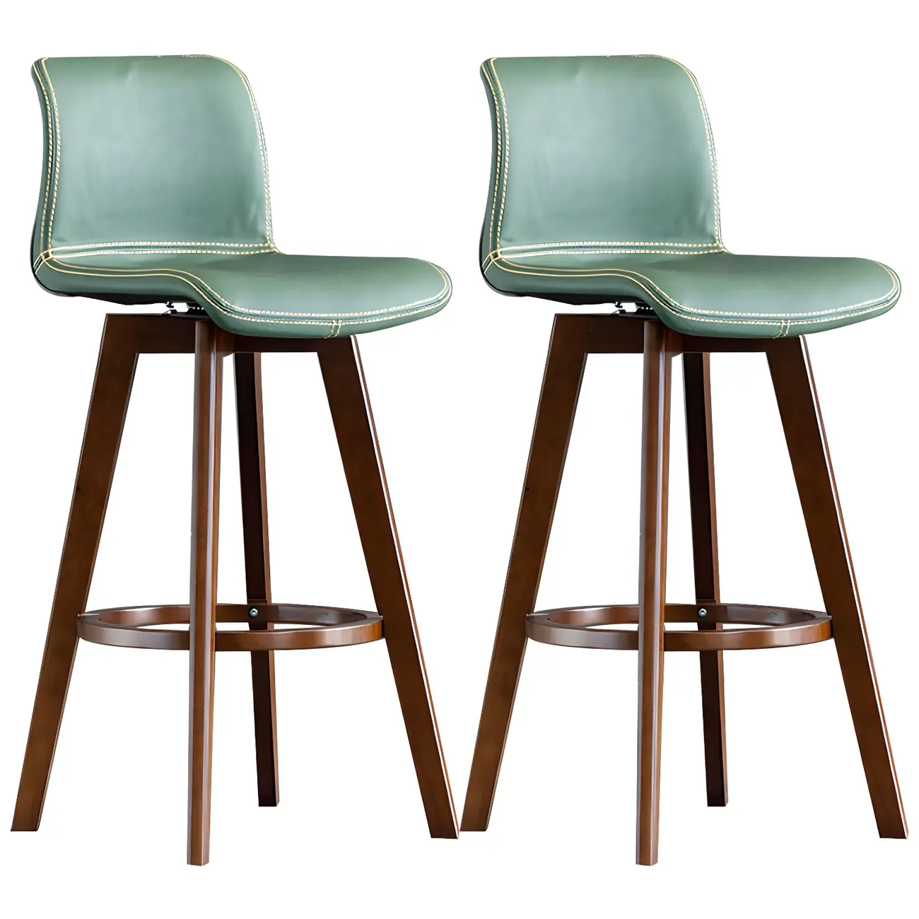 Mid-Century Distressed Leather Swivel Bar Stool with Back Image - 33 | homeyfad