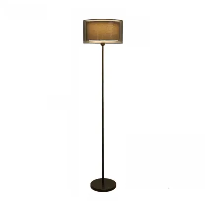 Modern Floor Lamp with Duble Drum Shade for Living Room Image - 2