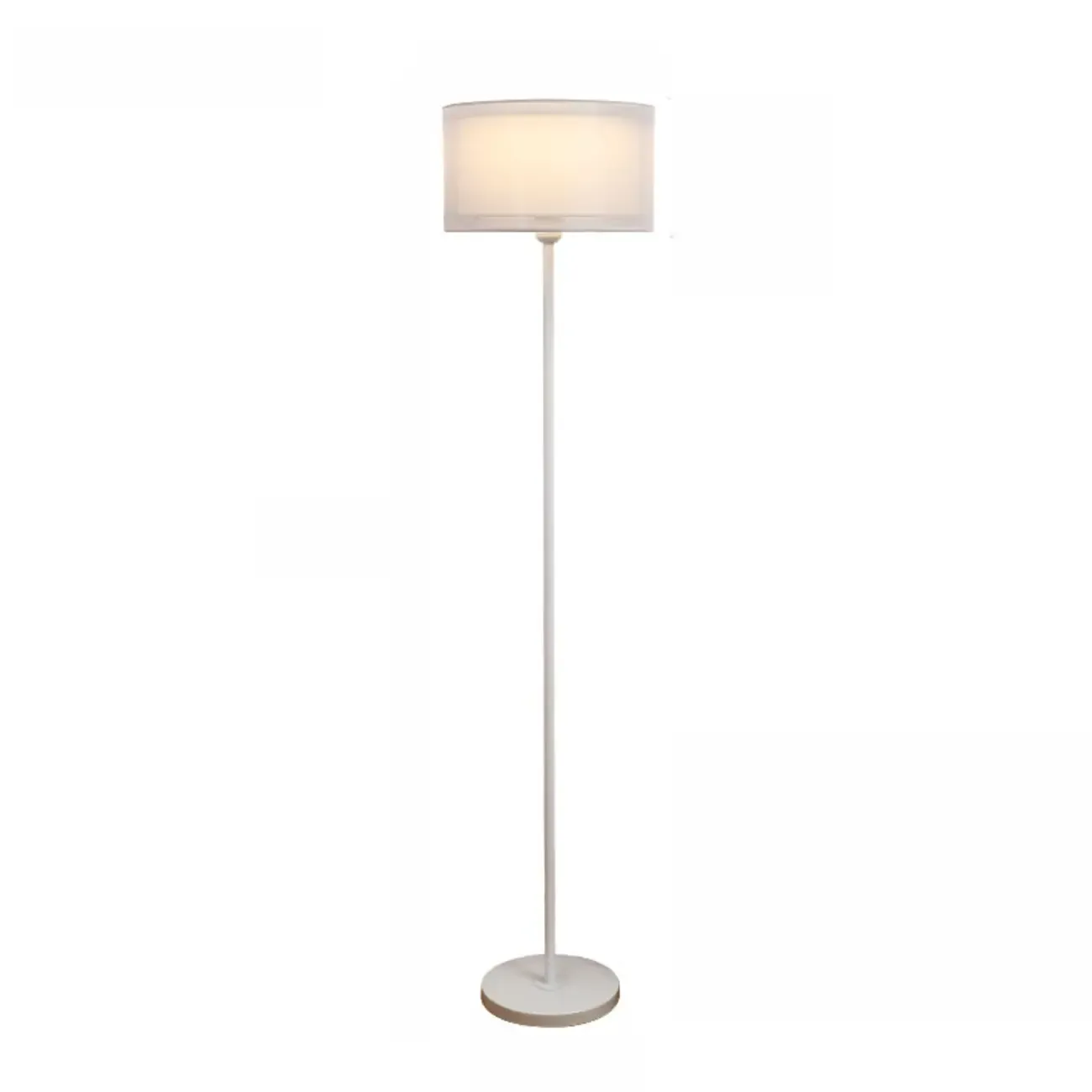Modern Floor Lamp with Duble Drum Shade for Living Room Image - 3