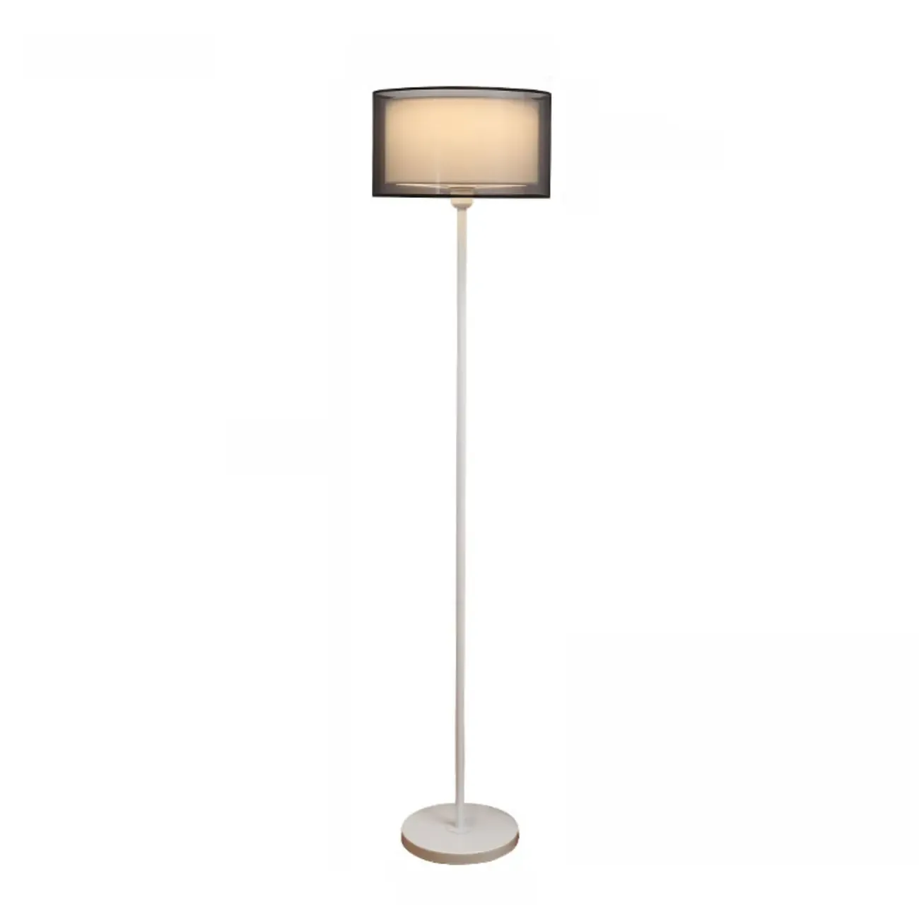 Modern Floor Lamp with Duble Drum Shade for Living Room Image - 5