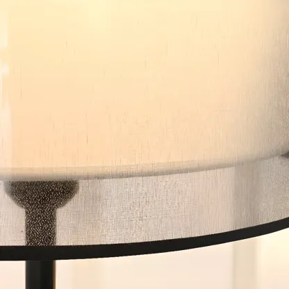 Modern Floor Lamp with Duble Drum Shade for Living Room Image - 9