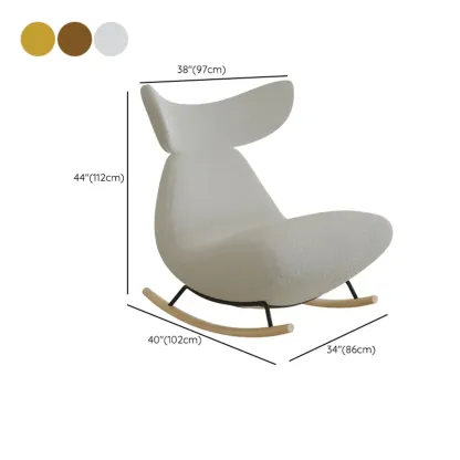 Upholstered Rocking Chair in Whale Shaped with Ottoman #size