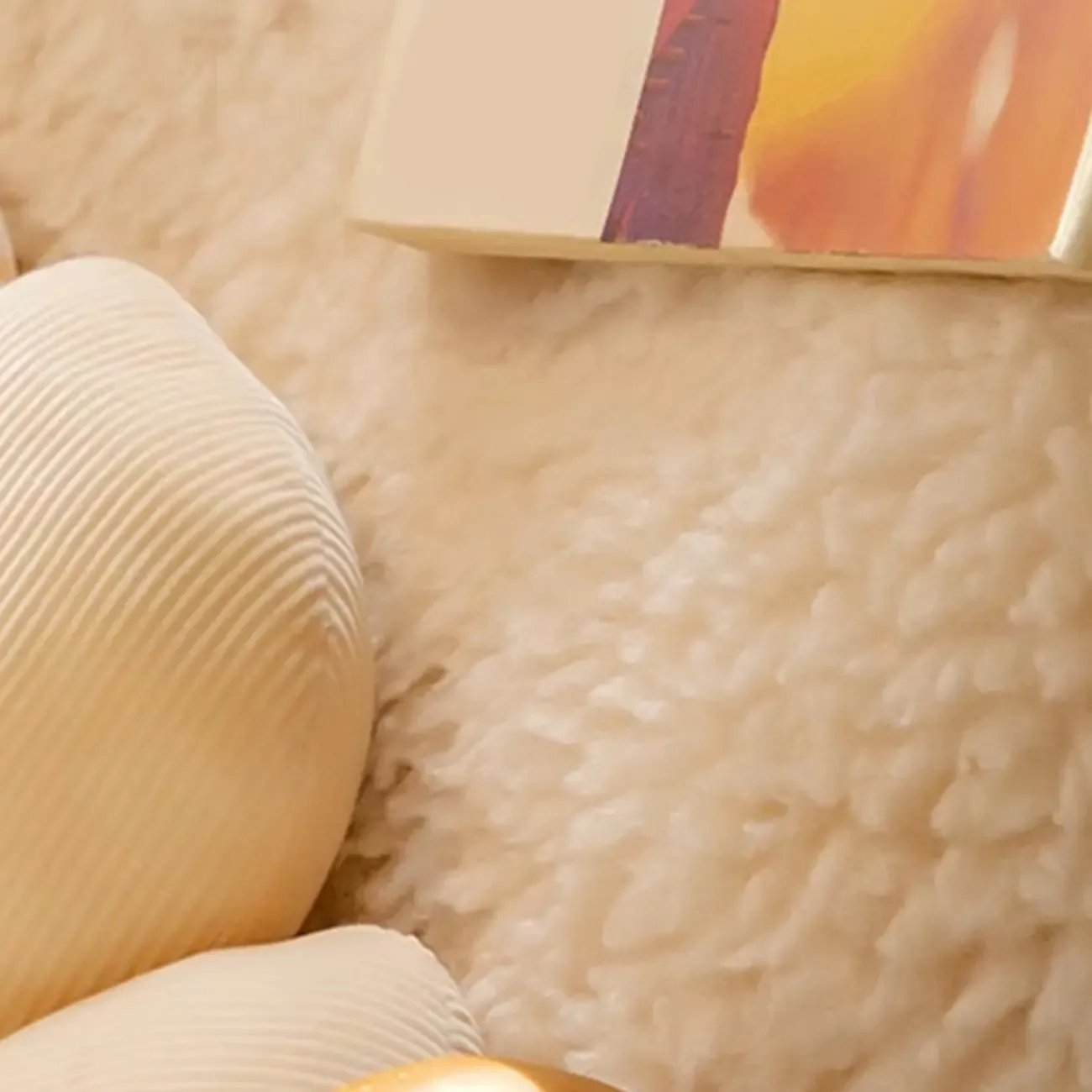 Vintage Flannel Upholstered Wood Rocking Chair for Living Room Image - 5