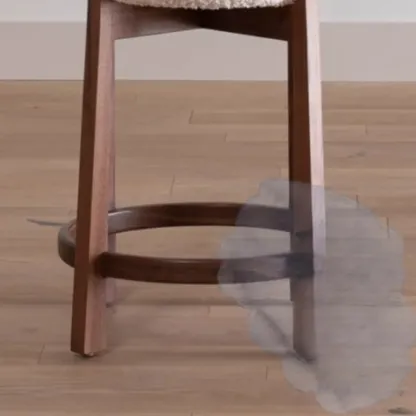 Glam Wooden Cushioned Bar Stools with Round Seat for Home Bar Image - 7