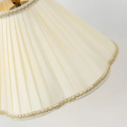 Natural Wooden Floor Lamps with Pleated Shade for Living Room Image - 6