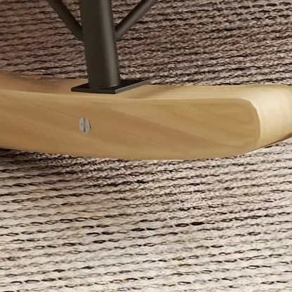 Modern Flannel Upholstered Rocking Chair with Ottoman Image - 6