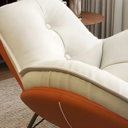 Modern Flannel Upholstered Rocking Chair with Ottoman Image - 7