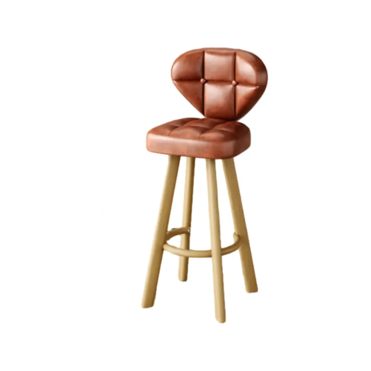 Classic Adjustable Leather Bar Stools with Metal Footrest for Home Image - 13