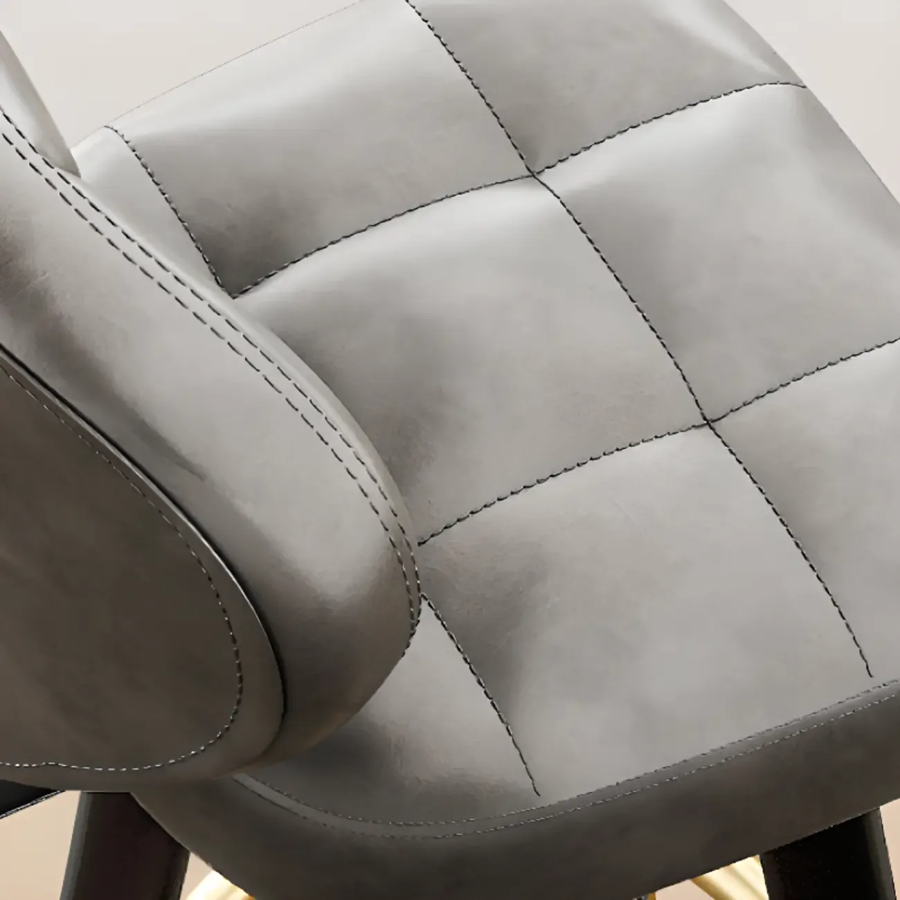 Classic Adjustable Leather Bar Stools with Metal Footrest for Home Image - 7