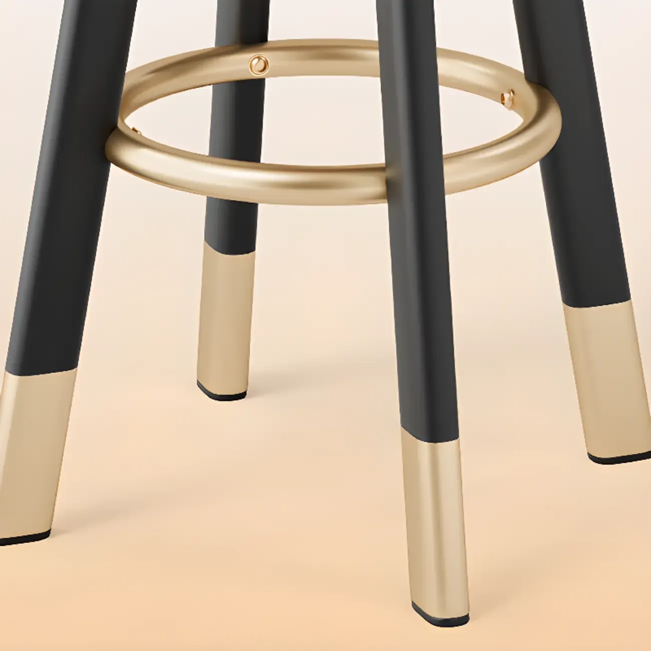 Classic Adjustable Leather Bar Stools with Metal Footrest for Home Image - 8