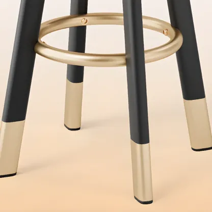 Classic Adjustable Leather Bar Stools with Metal Footrest for Home Image - 8