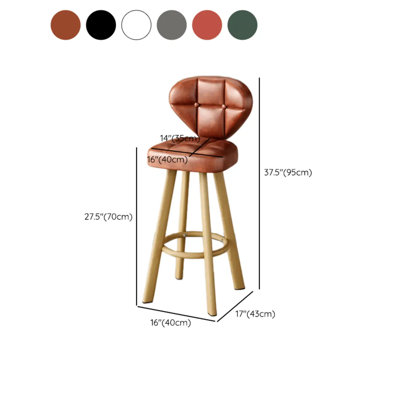 Classic Adjustable Leather Bar Stools with Metal Footrest for Home Image - 11 | homeyfad