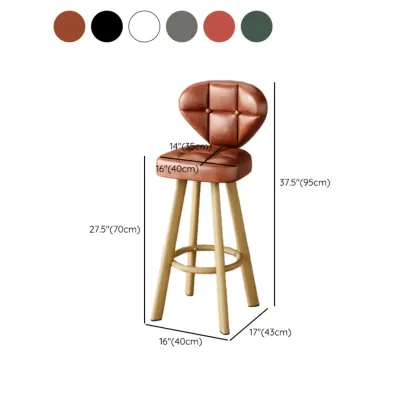 Classic Adjustable Leather Bar Stools with Metal Footrest for Home Image - 11