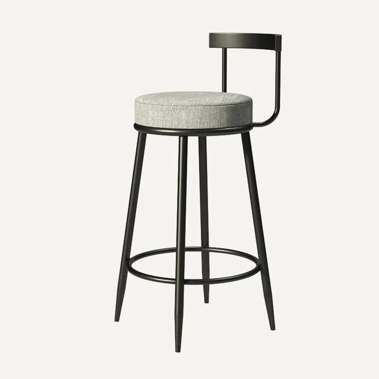 Glam Metal Upholstered Bar Stools with Open Low Back for Kitchen Image - 11 | homeyfad