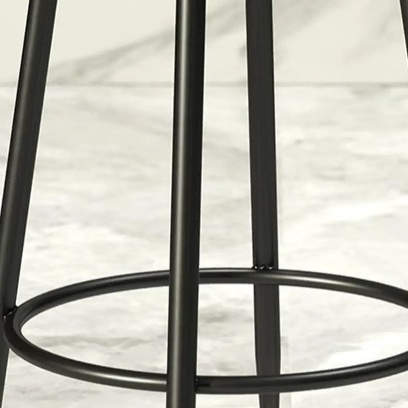 Glam Metal Upholstered Bar Stools with Open Low Back for Kitchen Image - 14